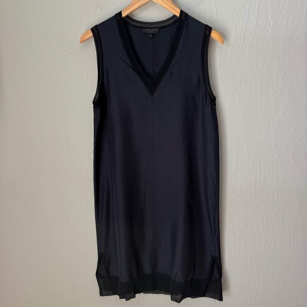 RAG & BONE Maude 100% Silk Sleeveless Black Dress V-Neck Size Small - Picture 12 of 15